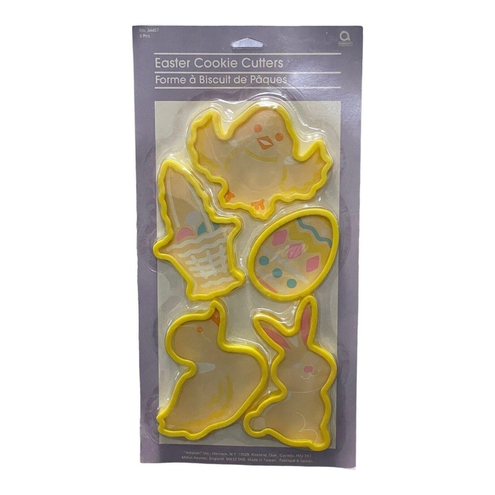 Easter Cookie Cutters Spring Holiday Chick Duck Bunny Egg Basket‎ 5 Piece